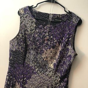 Connected multicolor printed sheath dress